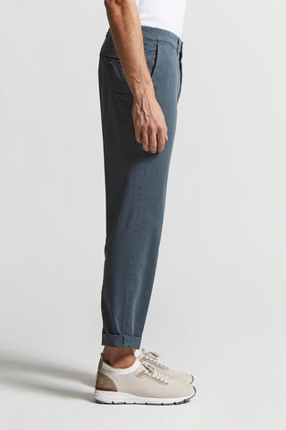 Stretch cotton gabardine chino trousers