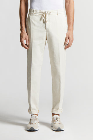 Stretch cotton gabardine jogger trousers