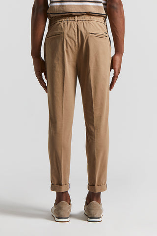 Stretch cotton gabardine jogger trousers