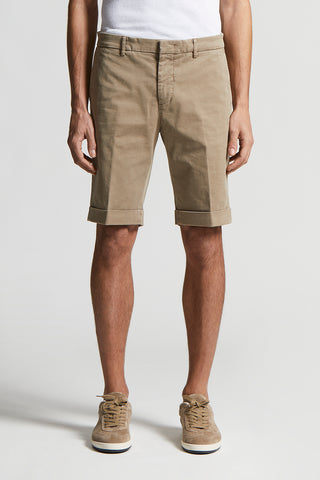 Stretch cotton gabardine Bermuda shorts