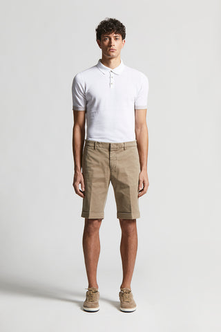 Stretch cotton gabardine Bermuda shorts