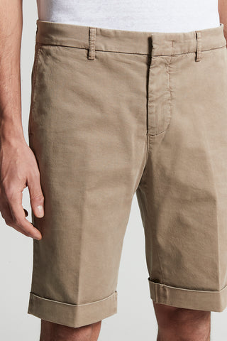 Stretch cotton gabardine Bermuda shorts