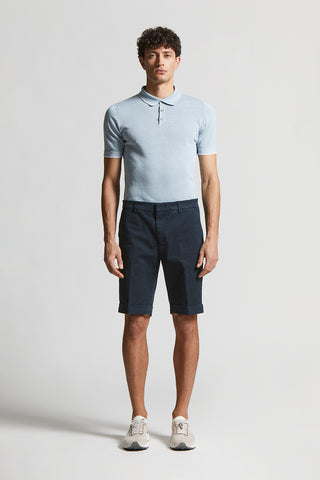 Stretch cotton gabardine Bermuda shorts