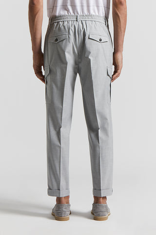 Technical viscose canvas chino trousers