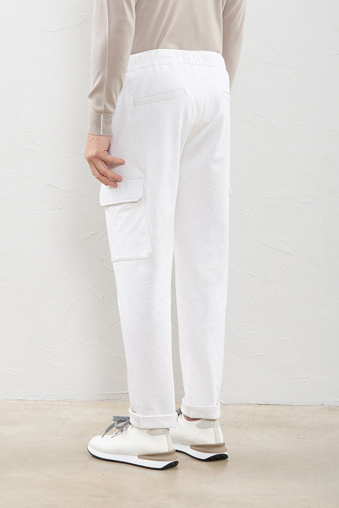 Jogger trousers with pockets in cotton jersey  