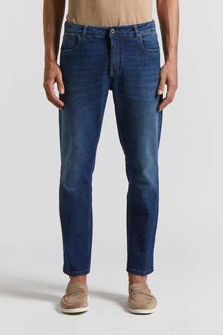 5-pocket denim in stretch cotton twill