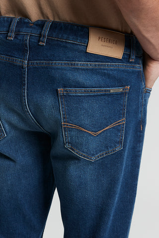 5-pocket denim in stretch cotton twill