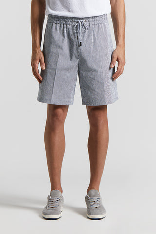 Stretch cotton seersucker shorts