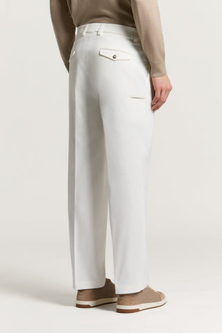 Pantalone largo in twill di cotone
