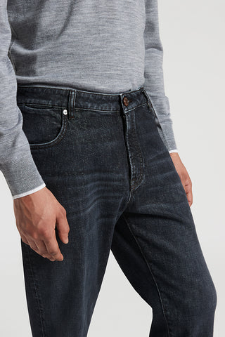 Dark carrot-fit denim jeans
