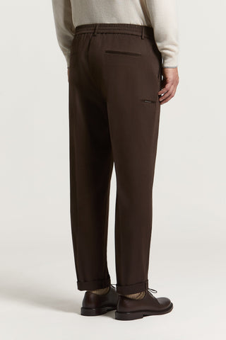 Pantalone jogger in gabardina di cotone