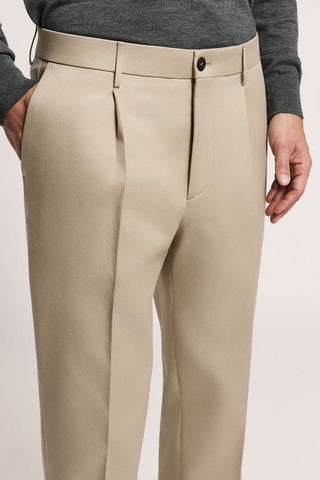 Pantalone in gabardina di lana e cotone