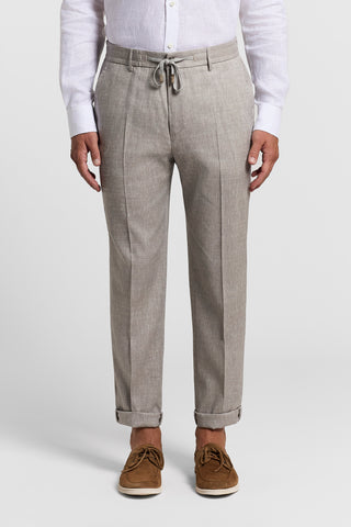 Pantalone jogger in lino lana