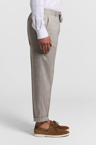 Pantalone jogger in lino lana