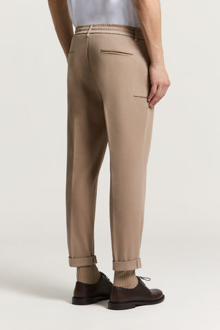 Pantalone jogger in gabardina di cotone