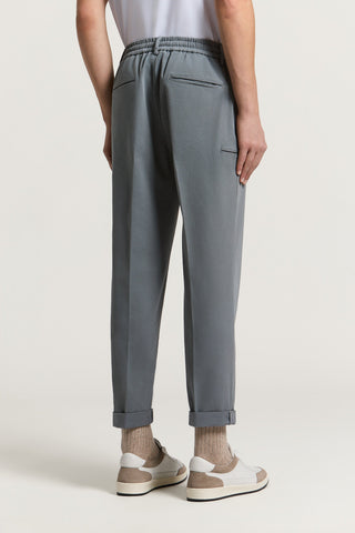 Pantalone jogger in gabardina di cotone