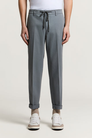 Pantalone jogger in gabardina di cotone