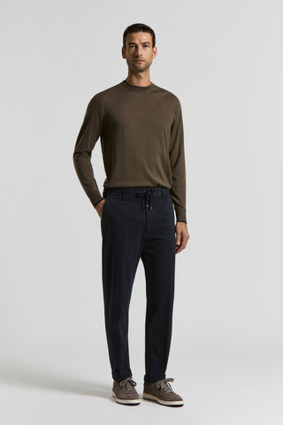 Cotton gabardine jogger trousers