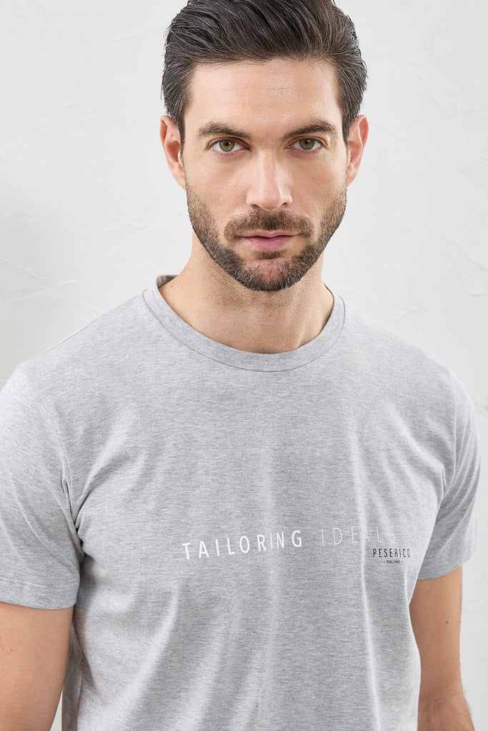 Pure mako cotton jersey T-shirt with print  