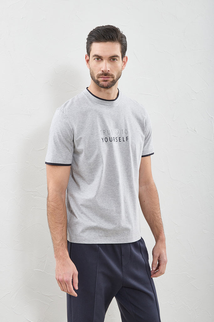 Pure mako cotton T-shirt with print  