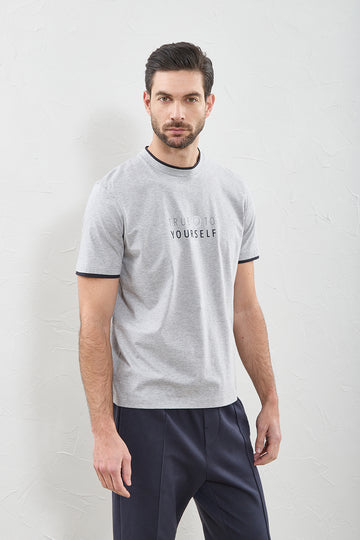 Pure mako cotton T-shirt with print  