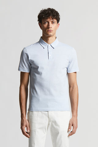 Cotton melange jersey piqué polo shirt