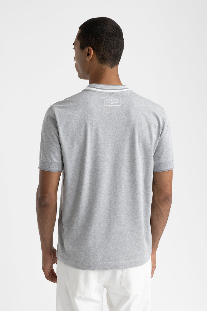 Pure cotton jersey T-shirt with knitted details  