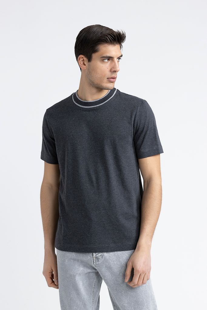 Cotton and cashmere melange jersey T-shirt  