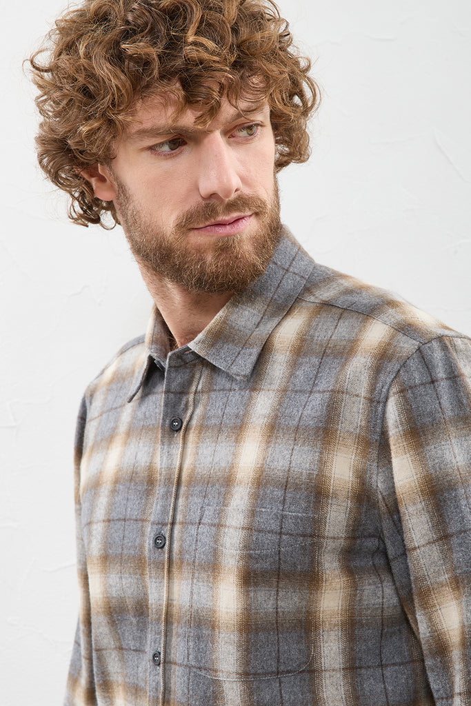 Patterned soft cotton flannel shirt  