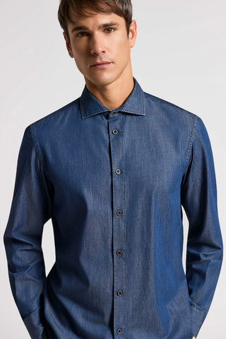 Camicia in leggero chambray in puro cotone
