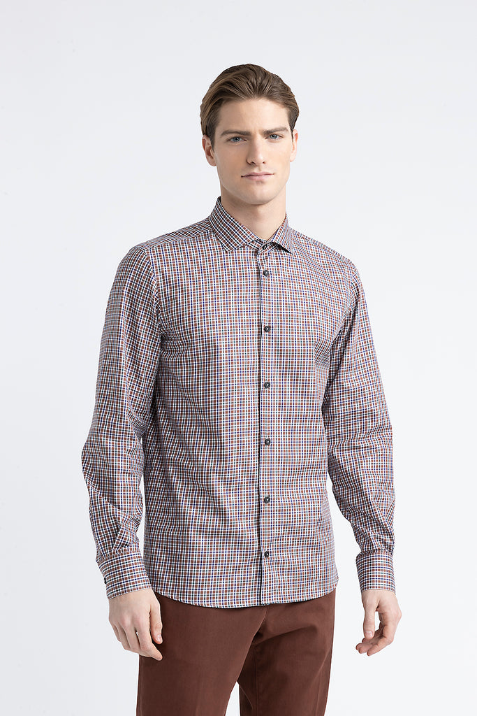 Micro check cotton shirt  