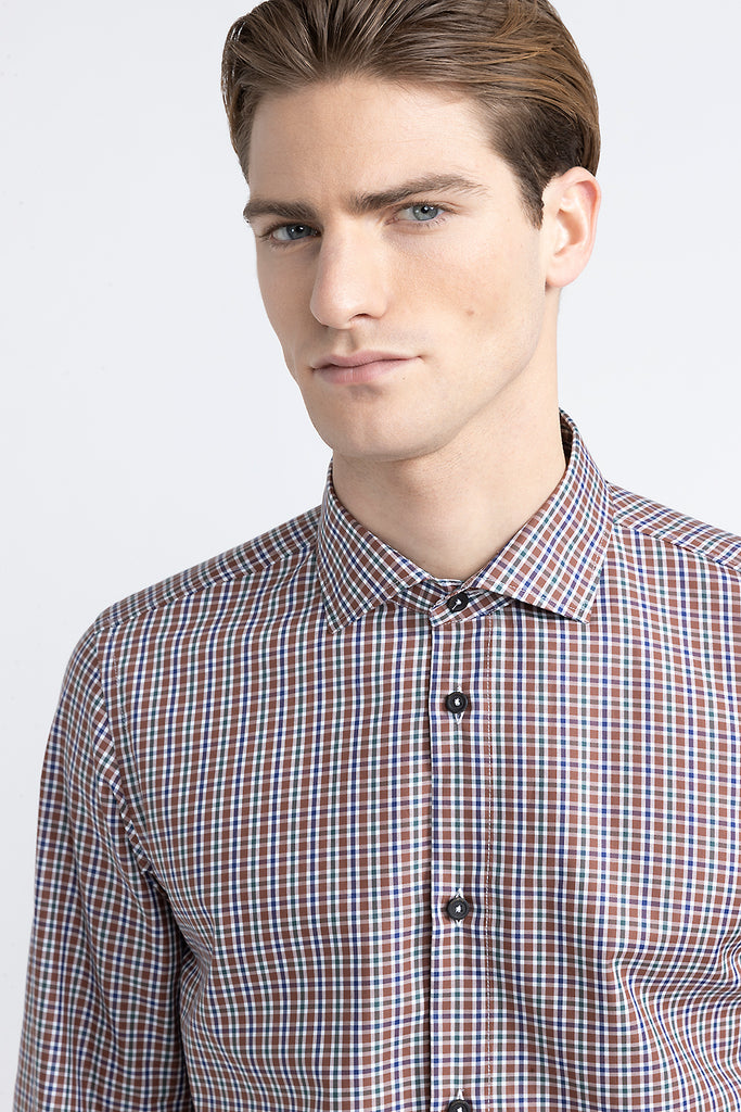 Micro check cotton shirt  