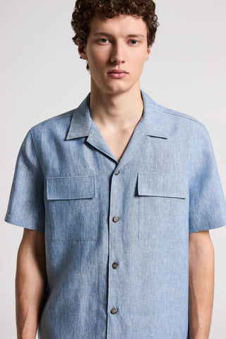 Camp shirt in tela di lino