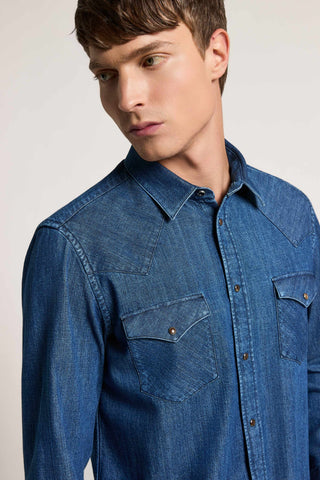 Camicia in denim di puro cotone