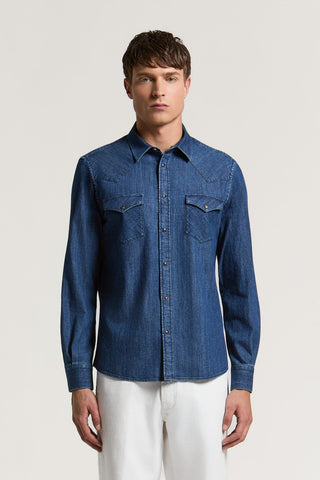 Camicia in denim di puro cotone