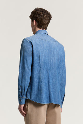 Camicia in denim di puro cotone