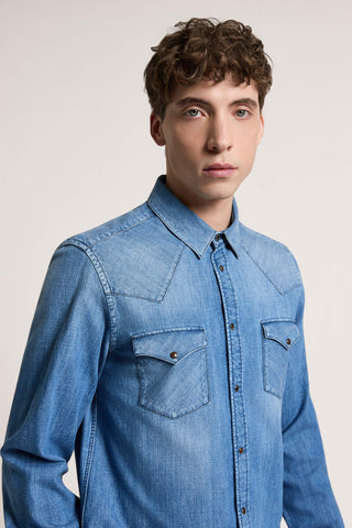 Camicia in denim di puro cotone