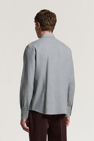 Camicia in twill di flanella di puro cotone