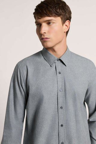 Camicia in twill di flanella di puro cotone