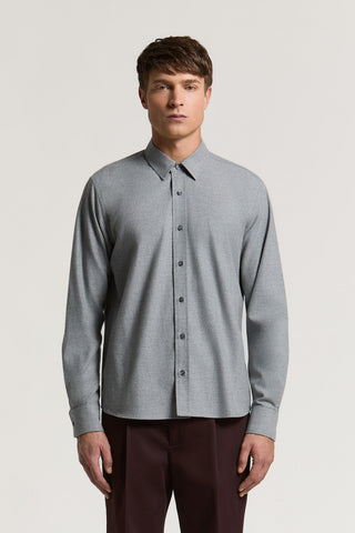 Camicia in twill di flanella di puro cotone