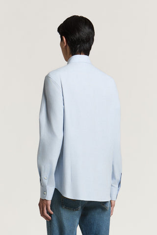 Camicia in twill di flanella in puro cotone