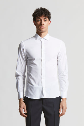 Stretch cotton poplin shirt