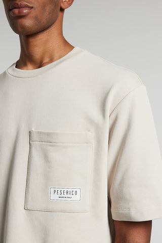 Pure cotton French terry fleece t-shirt