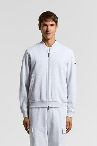 Felpa bomber in jersey di cotone