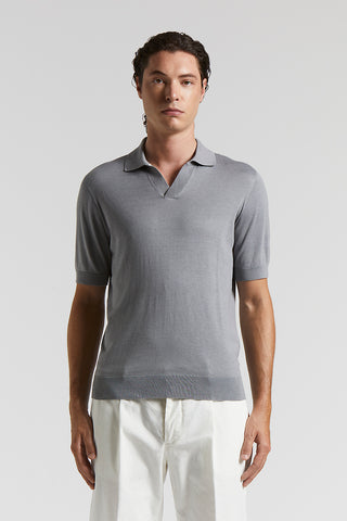 Silk and cotton polo shirt