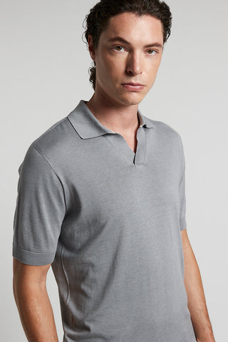 Silk and cotton polo shirt