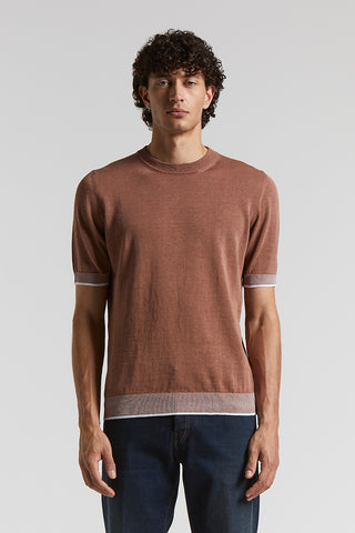 Linen and cotton crepe t-shirt