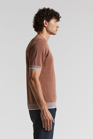 Linen and cotton crepe t-shirt