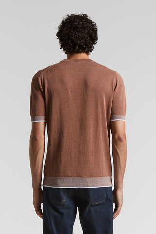 Linen and cotton crepe t-shirt