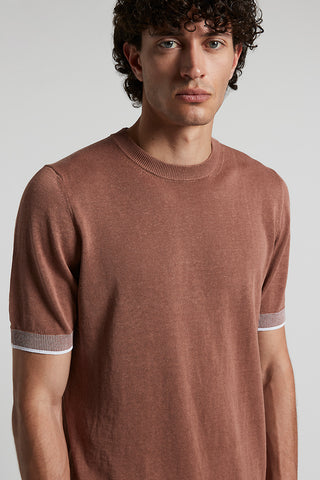 Linen and cotton crepe t-shirt